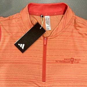 Adidas Bright Coral Quarter-Zip Top Sleeveless